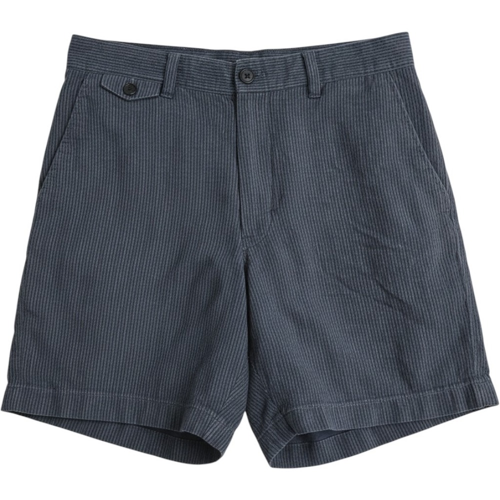 J.Crew Men's 7" Linen Shorts Size 30 Navy Grey Fine Stripe Ticket Pocket